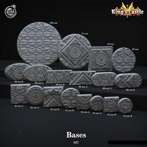 3D Printed Cast n Play King's Castle Bases Set 28mm 32mm D&D - Charming Terrain