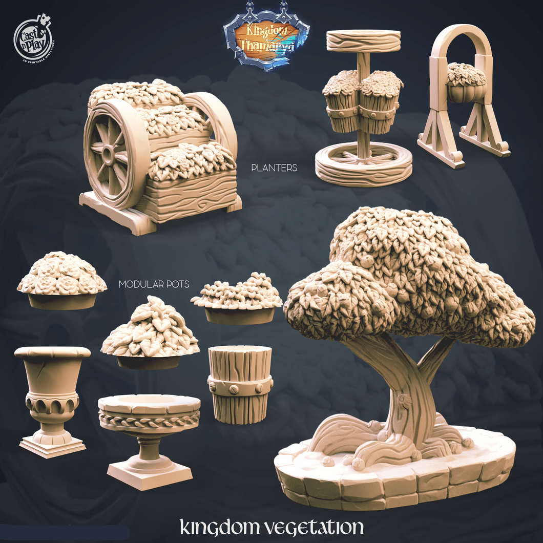 3D Printed Cast n Play Kingdom Vegetation Kingdom Of Thamarya 28mm 32mm D&D - Charming Terrain