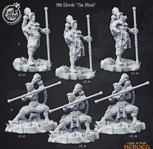 3D Printed Cast n Play Kiroda the Monk Heroes Vol. 1 28mm 32mm D&D - Charming Terrain