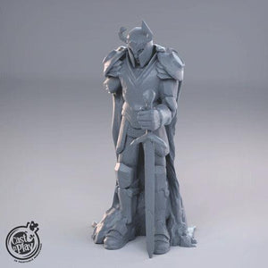 3D Printed Cast n Play Knight Statue 28mm 32mm D&D - Charming Terrain