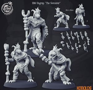 3D Printed Cast n Play Kobolds Collection - Ugrap The Sorcerer 28mm 32mm D&D - Charming Terrain