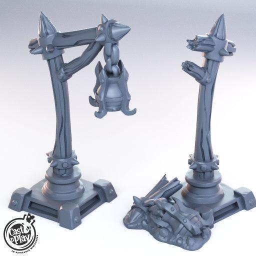 3D Printed Cast n Play - Lamp Posts 28mm 32mm D&D - Charming Terrain