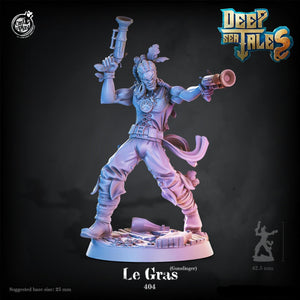 3D Printed Cast n Play Le Gras Gunslinger Deep Sea Tales 28mm 32mm D&D - Charming Terrain