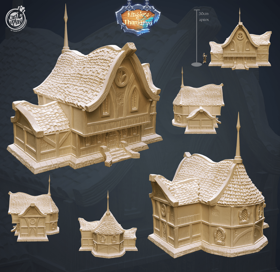 3D Printed Cast n Play Library Kingdom Of Thamarya 28mm 32mm D&D - Charming Terrain