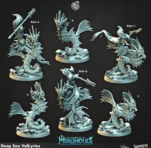 3D Printed Cast n Play Merghouls Deep Sea Valkyries 28mm 32mm D&D - Charming Terrain