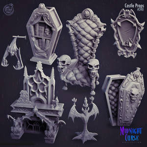 3D Printed Cast n Play Midnight Curse - Castle Props 28mm 32mm D&D - Charming Terrain