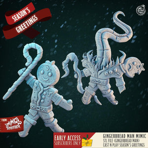 3D Printed Cast n Play Mimics Mayhem - GingerBread man mimic 28mm 32mm D&D - Charming Terrain