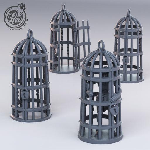 3D Printed Cast n Play Prisioner Cages 28mm 32mm D&D - Charming Terrain