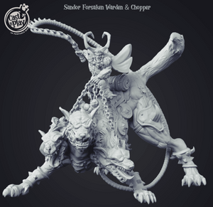 3D Printed Cast n Play - Sandor Forsaken Warden & Chopper 28mm 32mm D&D - Charming Terrain