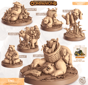 3D Printed Cast n Play Tao - The Panda Companions 28mm 32mm D&D - Charming Terrain