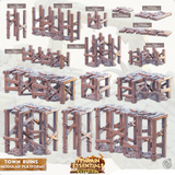 3D Printed Cast n Play Town - Town Ruins Modular Platforms Set 28mm 32mm D&D - Charming Terrain