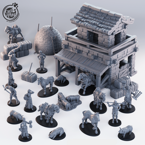 3D Printed Cast n Play Townsfolk Second Release 28mm 32mm D&D - Charming Terrain