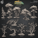 3D Printed Cast n Play Trees and Dead Trees Terrain Set Terrain Essentials Nature 28mm 32mm D&D - Charming Terrain