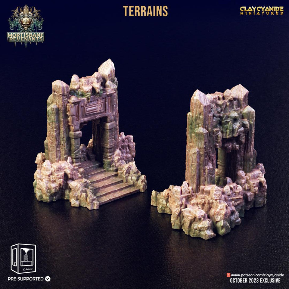 3D Printed Clay Cyanide Mortisbane Terrains Mortisbane Revenants 28 32 mm D&D - Charming Terrain