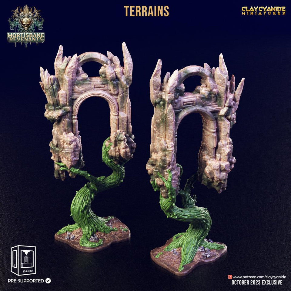 3D Printed Clay Cyanide Mortisbane Terrains Mortisbane Revenants 28 32 mm D&D - Charming Terrain