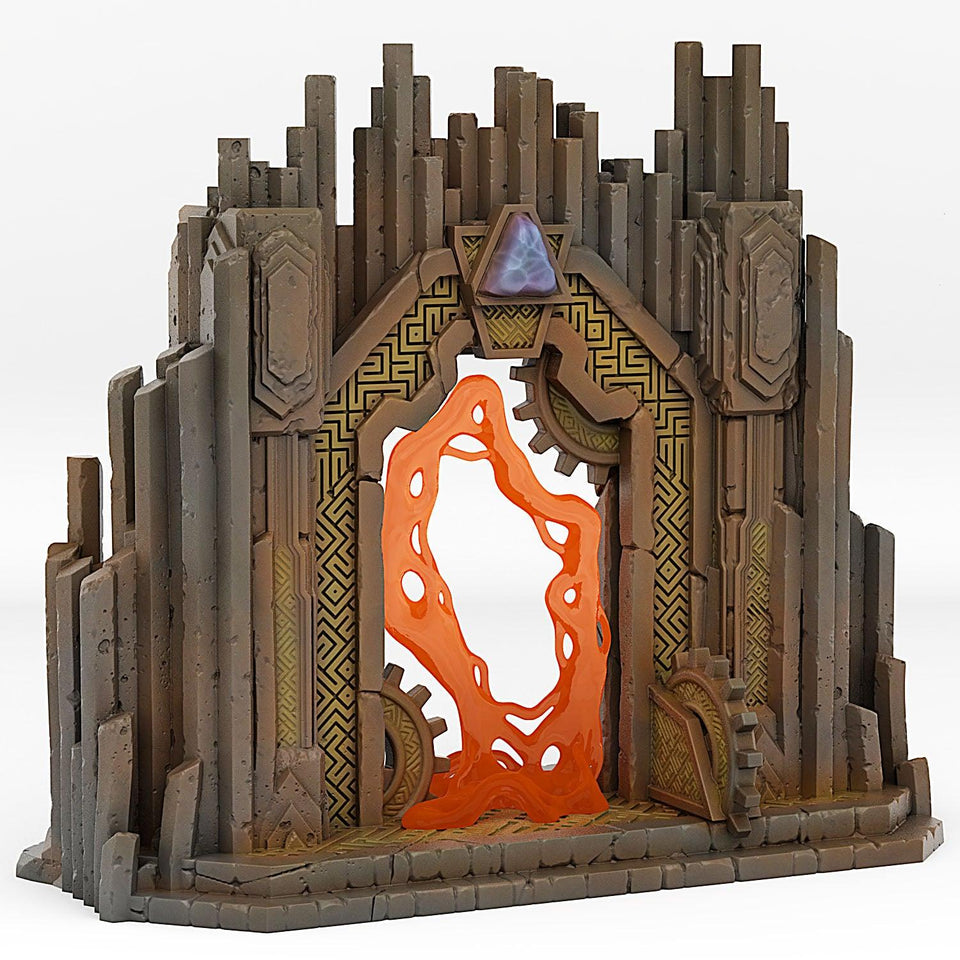 3D Printed Fantastic Plants and Rocks Dwarf Mine Portal With Its Lava Effect 28mm - 32mm D&D Wargaming - Charming Terrain