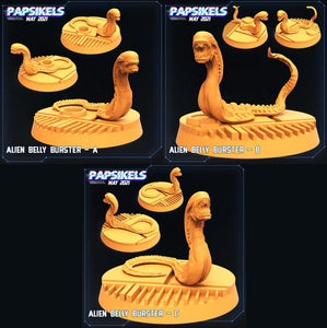 3D Printed Papsikels Alien Belly Bursters Set Aliens vs Humans 28mm 32mm - Charming Terrain