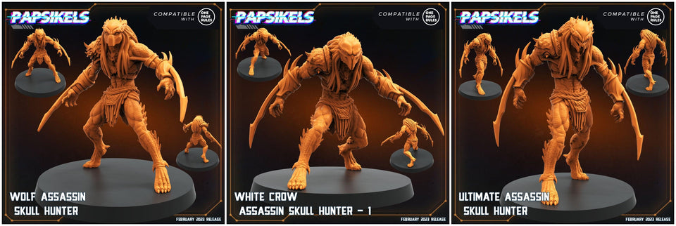 3D Printed Papsikels Assassin Skull Hunters Set 28mm 32mm - Charming Terrain