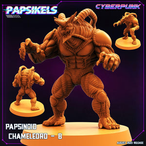 3D Printed Papsikels August 2023 - Cyberpunk Papsinoid Chameleord Set 28mm 32mm - Charming Terrain