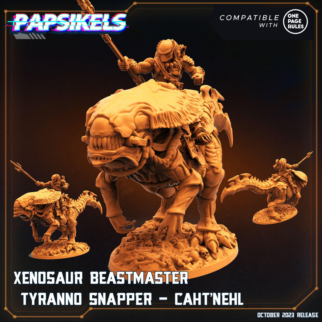 3D Printed Papsikels Cahtnehl Xenosaur Beastmaster Tyranno Snapper Set 28mm 32mm - Charming Terrain