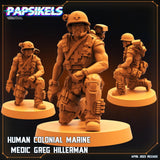 3D Printed Papsikels Cyberpunk Sci-Fi - Human Colonial Marine Medic Greg Hillerman - 28mm 32mm - Charming Terrain