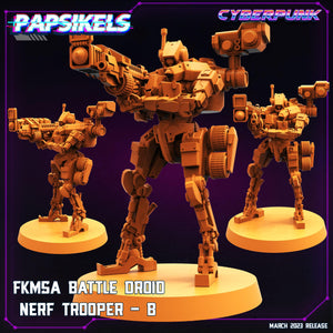 3D Printed Papsikels - Fkmsa Battle Droid Nerf Trooper Set March 2023 Cyberpunk - 28mm 32mm - Charming Terrain