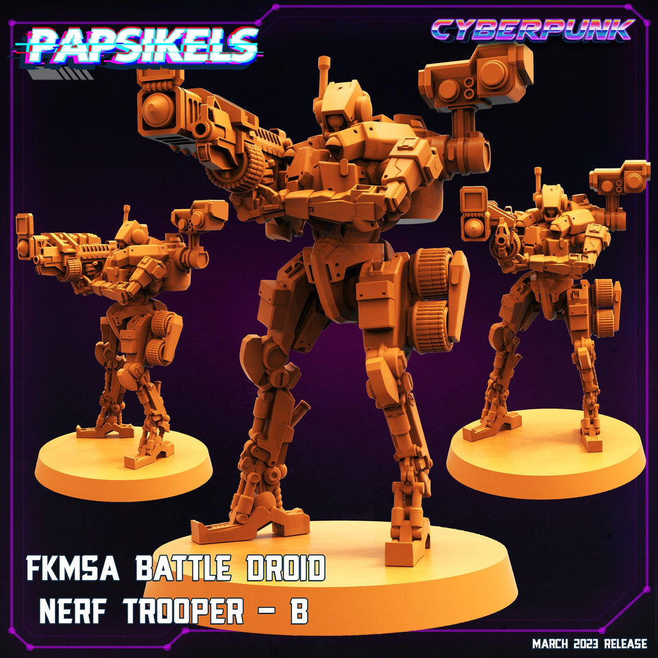 3D Printed Papsikels - Fkmsa Battle Droid Nerf Trooper Set March 2023 Cyberpunk - 28mm 32mm - Charming Terrain