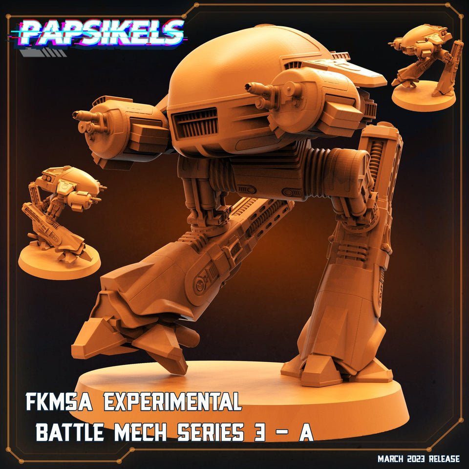 3D Printed Papsikels - Fkmsa Experimental Battle Mech Series 3 Set - 28mm 32mm - Charming Terrain