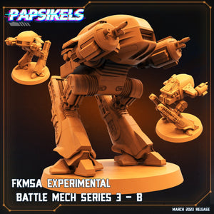 3D Printed Papsikels - Fkmsa Experimental Battle Mech Series 3 Set - 28mm 32mm - Charming Terrain