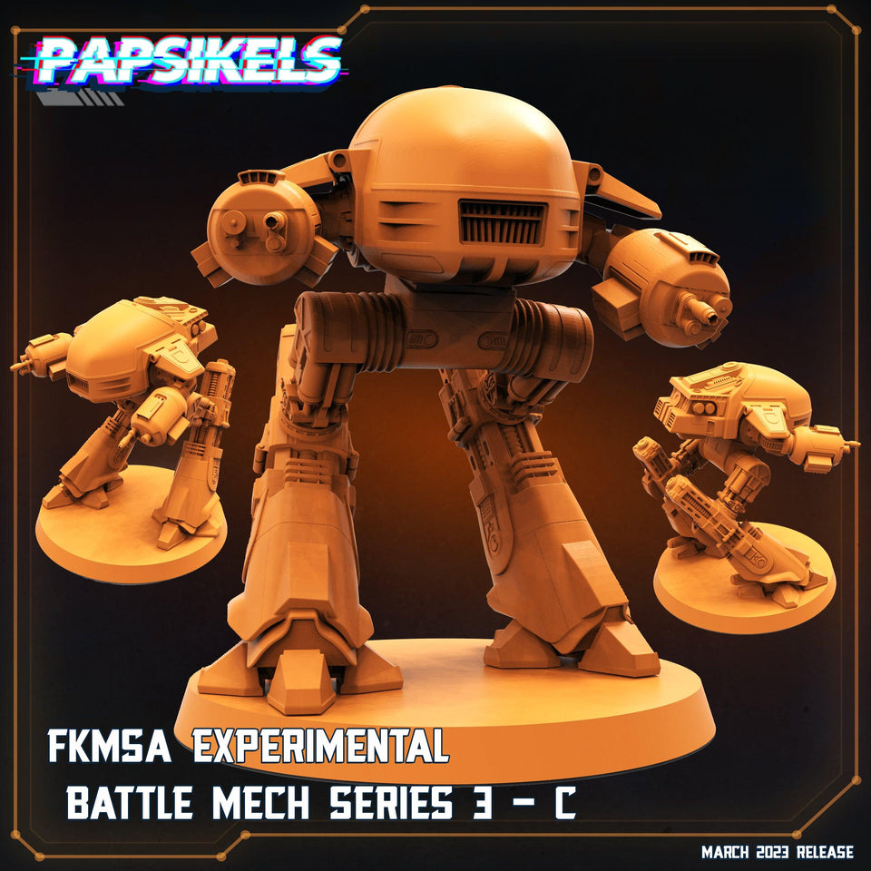 3D Printed Papsikels - Fkmsa Experimental Battle Mech Series 3 Set - 28mm 32mm - Charming Terrain