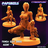 3D Printed Papsikels - Fkmsa Sexy Droid Agent Set March 2023 Cyberpunk - 28mm 32mm - Charming Terrain