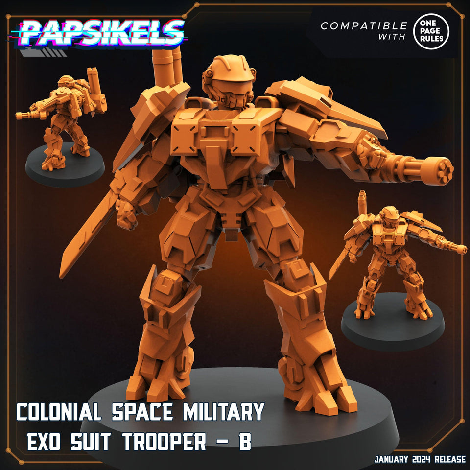 3D Printed Papsikels Human Offence Force Mech Troopers Set Dropship Troopers 28mm 32mm - Charming Terrain