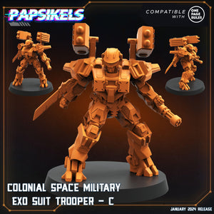 3D Printed Papsikels Human Offence Force Mech Troopers Set Dropship Troopers 28mm 32mm - Charming Terrain