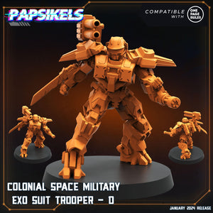 3D Printed Papsikels Human Offence Force Mech Troopers Set Dropship Troopers 28mm 32mm - Charming Terrain