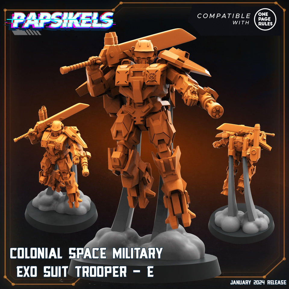 3D Printed Papsikels Human Offence Force Mech Troopers Set Dropship Troopers 28mm 32mm - Charming Terrain