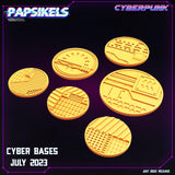 3D Printed Papsikels July 2023 - Cyberpunk July 2023 Cyber Bases Set 28mm 32mm - Charming Terrain