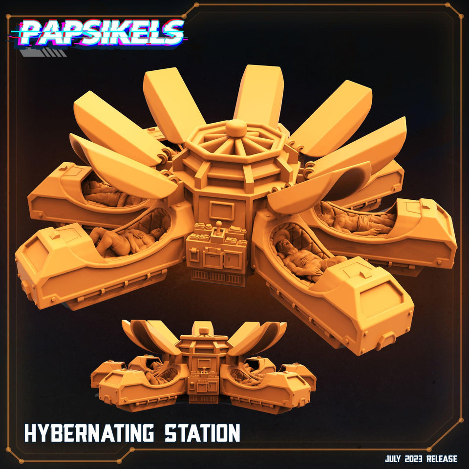 3D Printed Papsikels July 2023 - Xeno Wars Hybernating Station Set 28mm 32mm - Charming Terrain