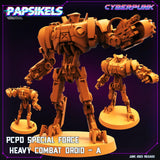 3D Printed Papsikels June 2023 Cyberpunk Pcpd Special Force Heavy Combat Droid Set 28mm 32mm - Charming Terrain