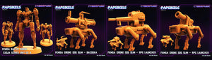 3D Printed Papsikels May 2023 Cyberpunk Fkmsa Battle Droid Set 28mm 32mm - Charming Terrain