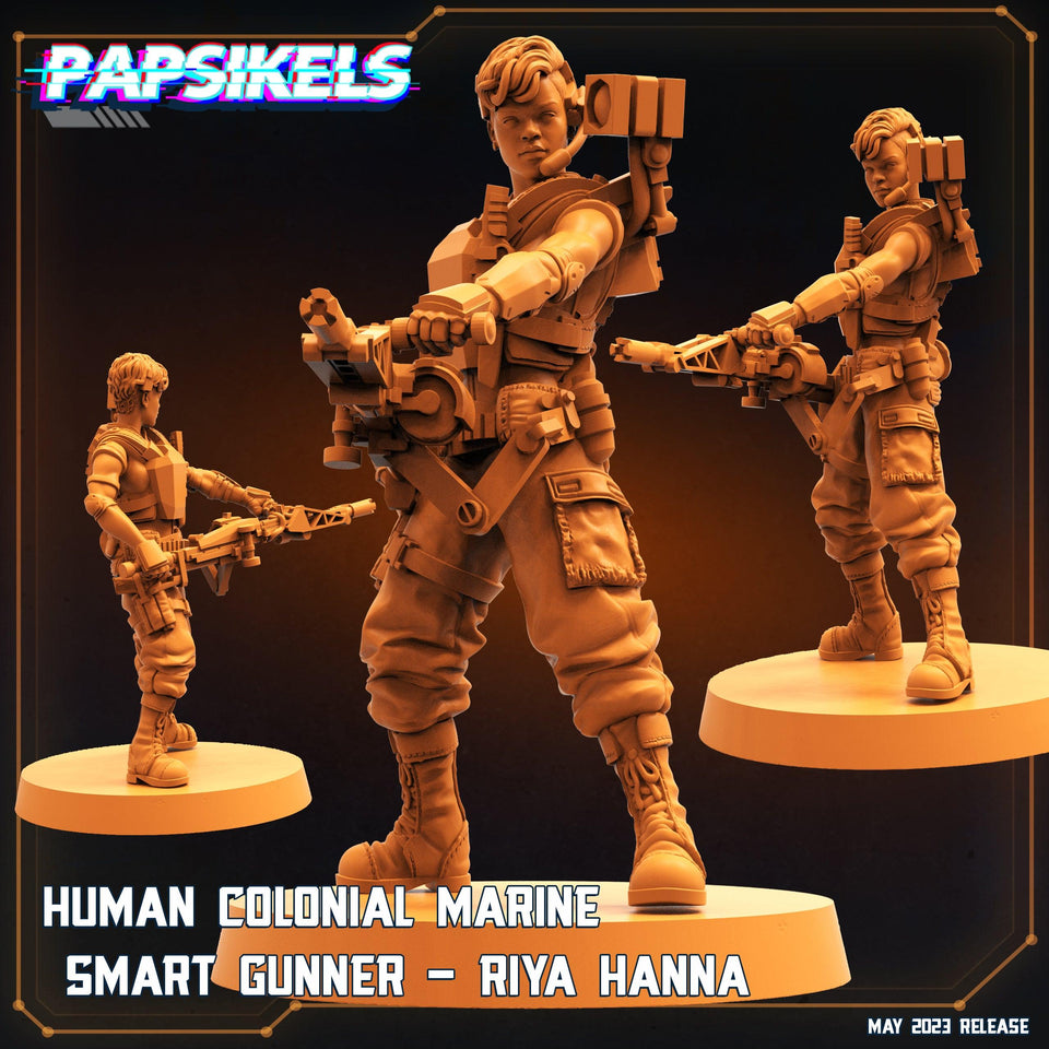 3D Printed Papsikels May 2023 Scifi - Star Entrance - Into The Multi World Set Human Colonial Marine Smart Gunner Riya Hanna 28mm 32mm - Charming Terrain