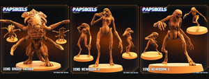 3D Printed Papsikels September 2023 - Aliens Vs Humans 6 Xeno Set 28mm 32mm - Charming Terrain