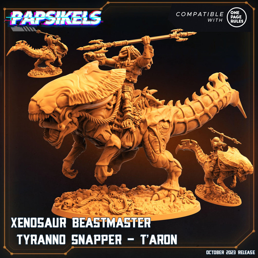3D Printed Papsikels Taron Xenosaur Beastmaster Tyranno Snapper Set 28mm 32mm - Charming Terrain
