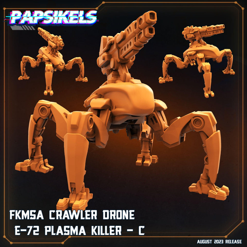 3D Printed Papsikels Xenowars Genesis Fkmsa Crawler Drone E 72 Plasma Killer Set 28mm 32mm - Charming Terrain