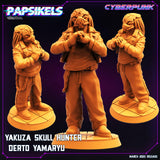 3D Printed Papsikels - Yakuza Skull Hunter Set March 2023 Cyberpunk - 28mm 32mm - Charming Terrain