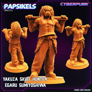 3D Printed Papsikels - Yakuza Skull Hunter Set March 2023 Cyberpunk - 28mm 32mm - Charming Terrain