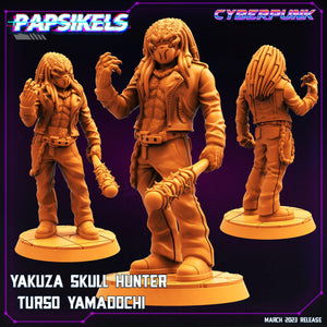 3D Printed Papsikels - Yakuza Skull Hunter Set March 2023 Cyberpunk - 28mm 32mm - Charming Terrain