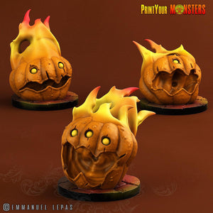 3D Printed Print your Monster Fire Pumpkins Pumpkins From Hell 28 32mm D&D - Charming Terrain