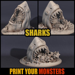 3D Printed Print your Monster Shark 28 32mm D&D - Charming Terrain