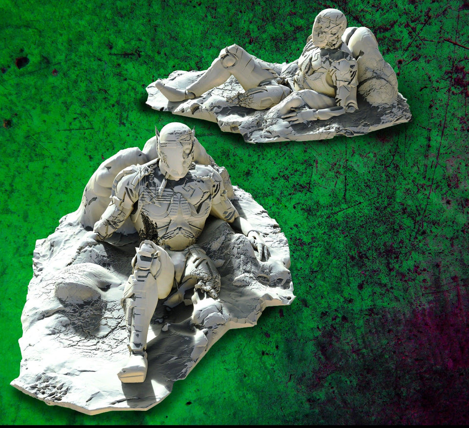 3D Printed SAWANT3D Dying Space Elf 28 32mm D&D - Charming Terrain