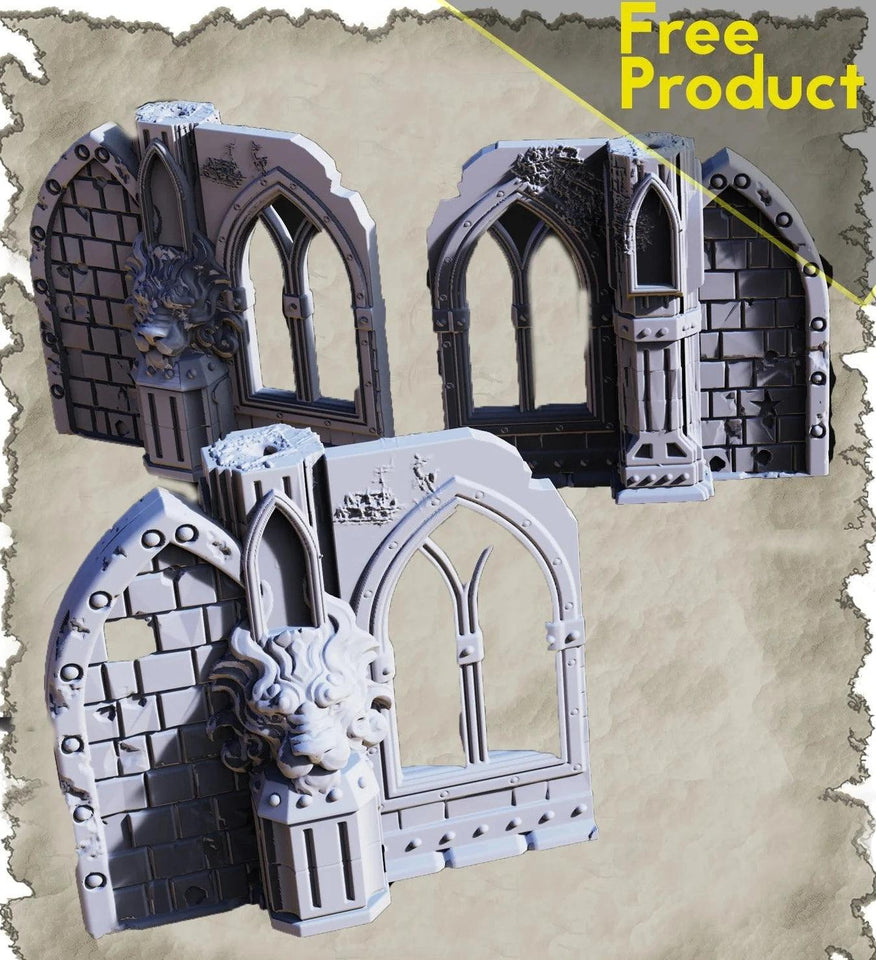 3D Printed SAWANT3D Ruins in the Desert - Window 28 32mm D&D - Charming Terrain